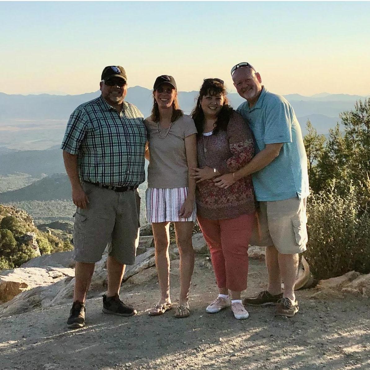 In August, Steven finally got to meet some of Elsa's family: her brother Ceasar & lovely wife Christina.
Here we are high on a mountain of love in Prescott, AZ.