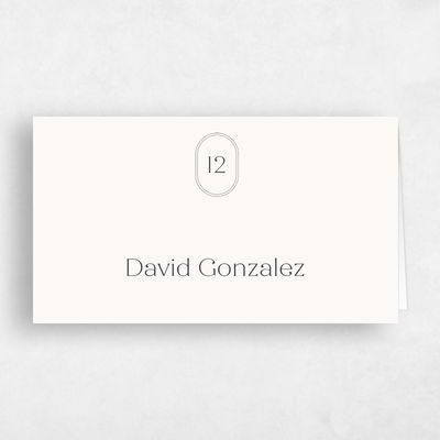 Off-White Wedding Place Card - Bridgetown