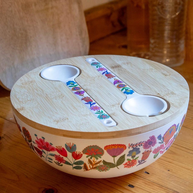 Salad Bowl Set - Folk Flower