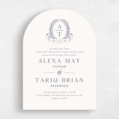 Beige Arch Wedding Invitation - Hetherton Classic