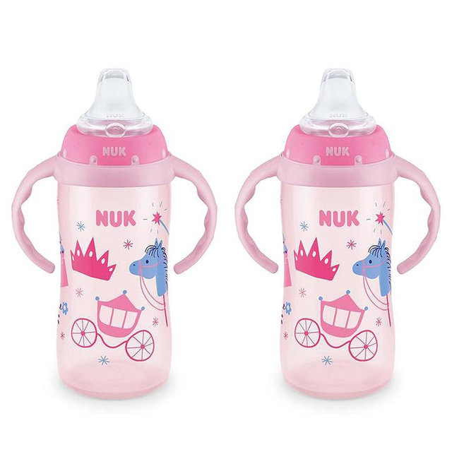 NUK Learner Cup, 10 oz, 8+ Months, 2 Count – BPA Free, Spill Proof Sippy Cup