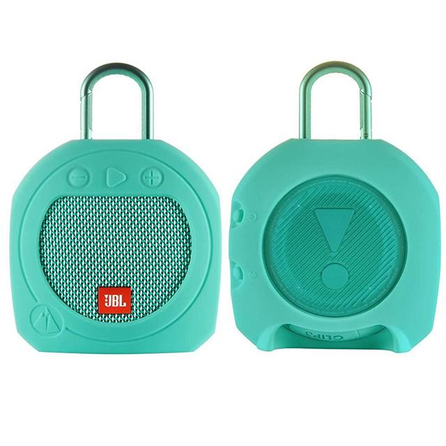 TXEsign Protective Silicone Stand Up Case for JBL Clip 3 Waterproof Portable Bluetooth Speaker (Teal)