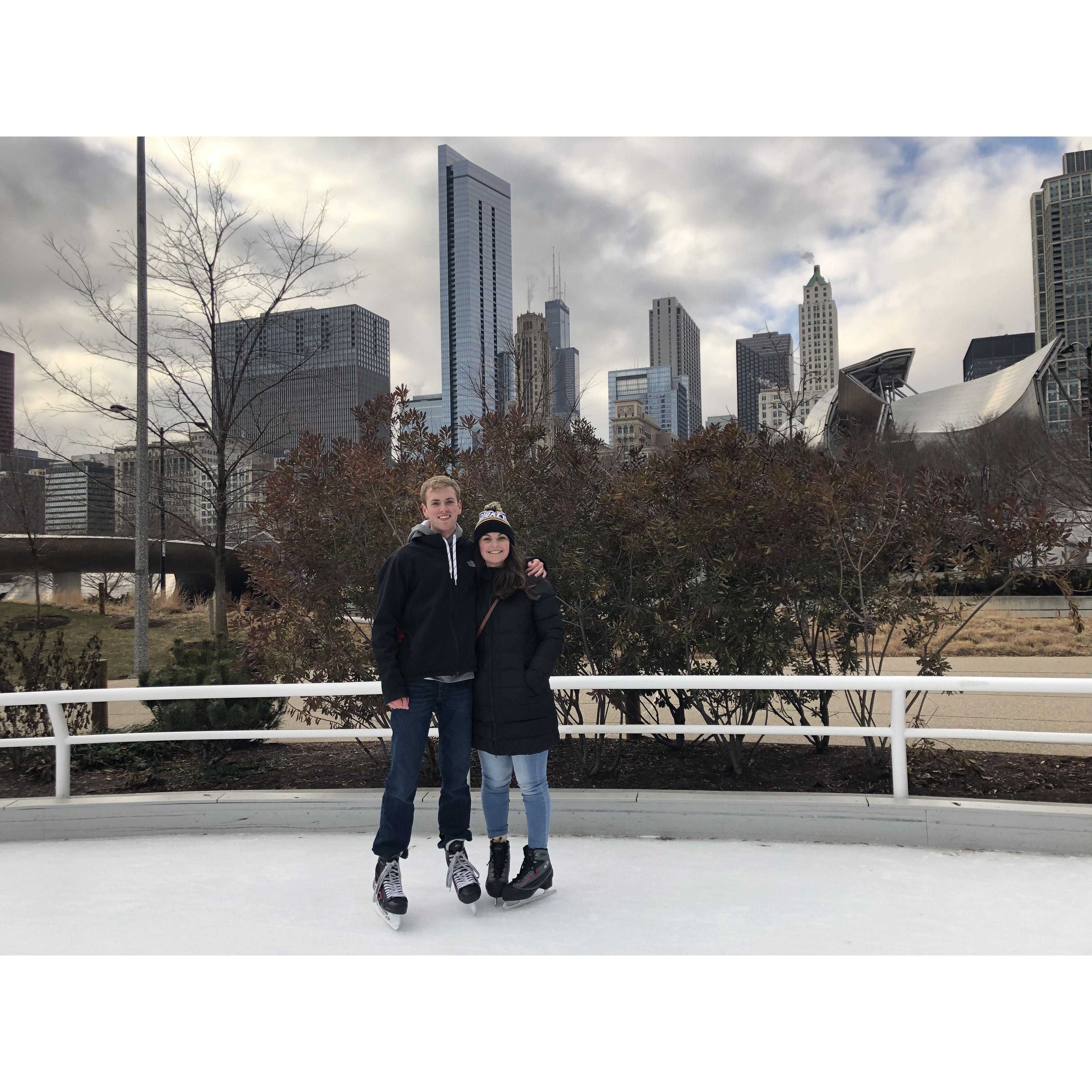 Ice skating in Chicago