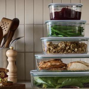 Mepal EasyClip Glass Storage Boxes, 5 Sizes, Borosilicate Glass