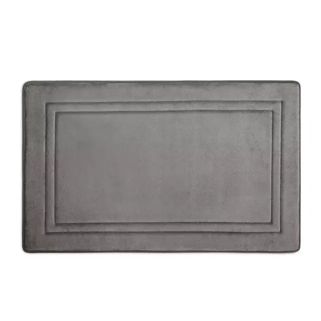 Simply Essential™ Memory Foam 21" x 34" Bath Mat in Charcoal