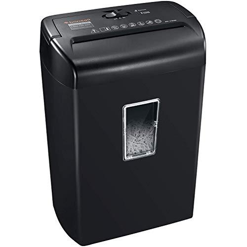 Bonsaii 10-Sheet Cross-Cut Paper Shredder, Credit Card Shredders for Home Office Use, 5.5 Gallons Large Wastebasket with Transparent Window, Black (C209-D)