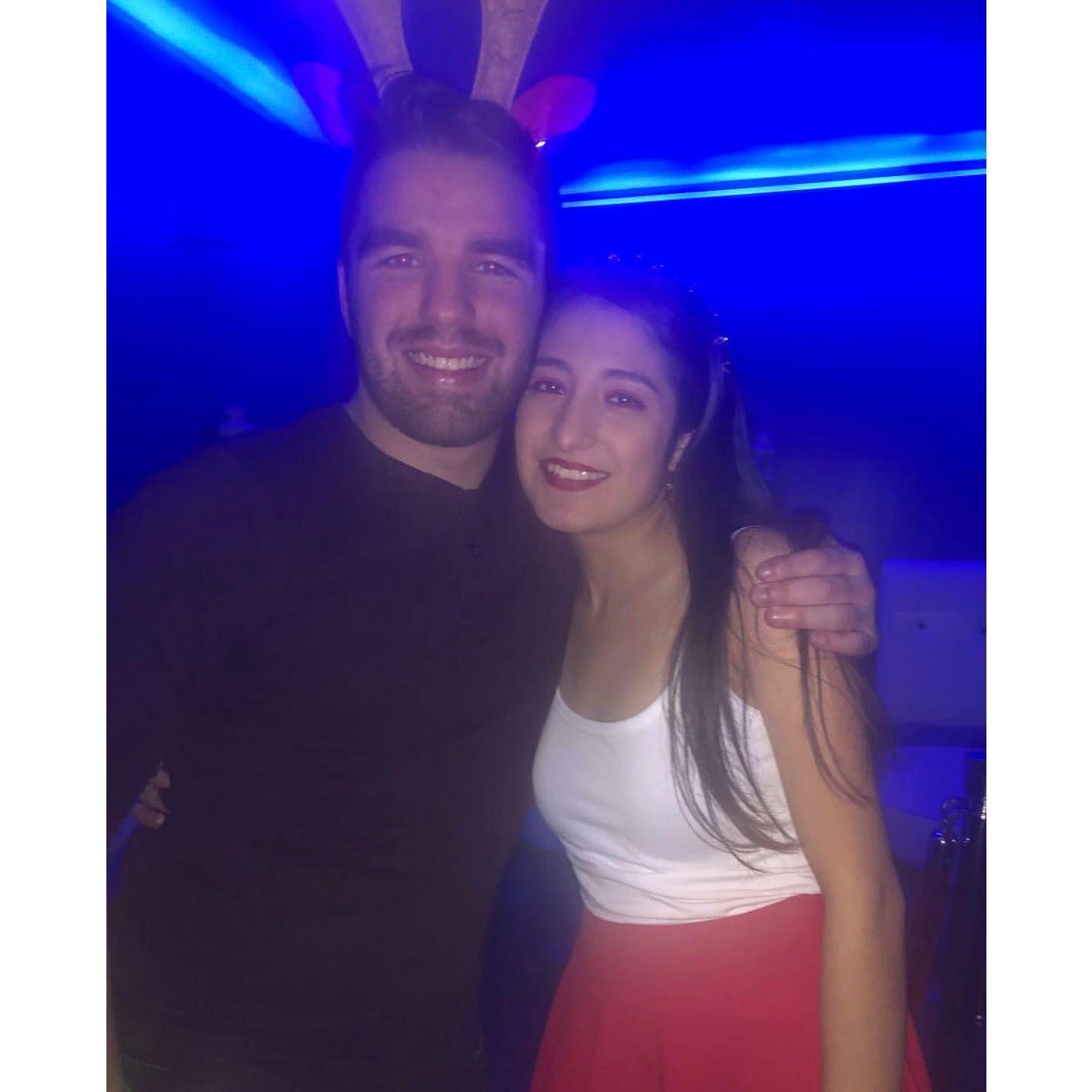 Yolany's 20th birthday. Jonathan paid the DJ to play "In Da Club" for Yolany and that was the start of it all.