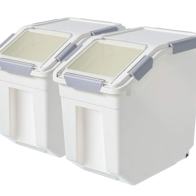 CITY BABY 2 Pack Airtight Flour Storage Container With Scoop,Dry Food, Sugar, Baking Supplies,Rice Container Set -BPA Free- Pet Food Storage Container,Dog Cat Birds Food Bin(30LB)