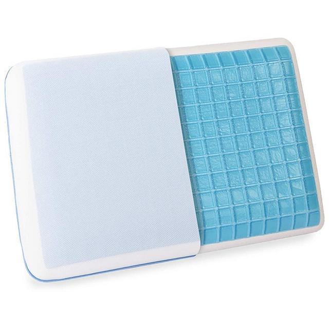 wavveUziz Cooling Gel Pillow, Medium Firm Memory Foam Pillow for Side, Back Sleepers - Durable Cooling Pillow for Sleeping Cool with Breathable Washable Mesh Pillowcase, Standard