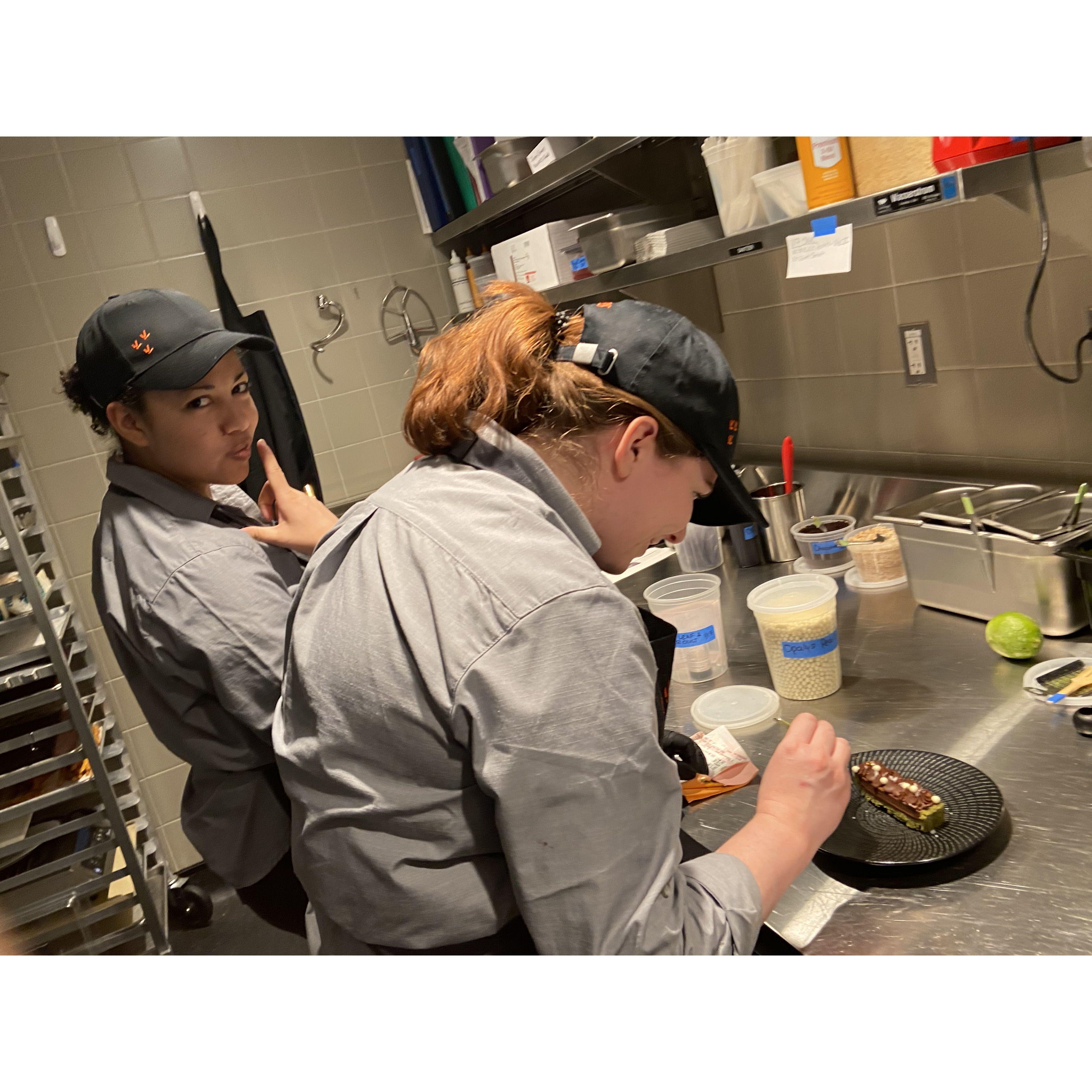 Erin and Jonni making pastries