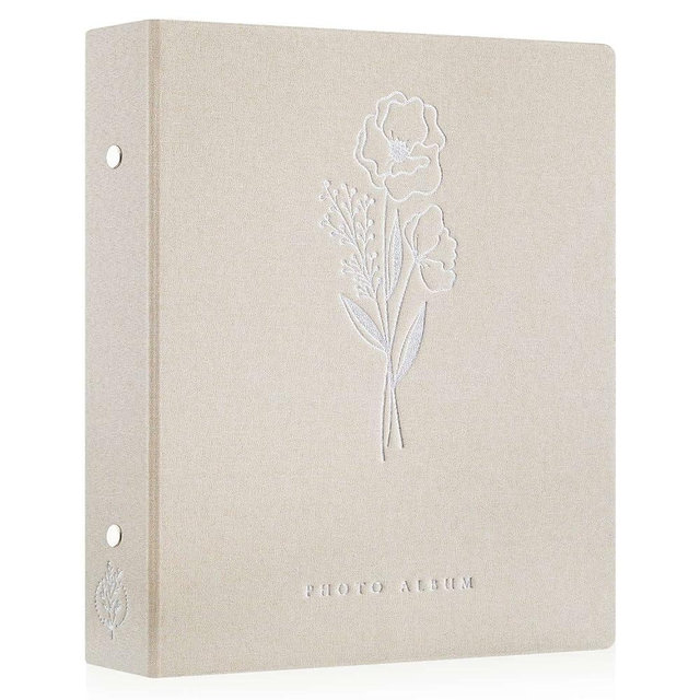 Lanpn Photo Album 4x6 400 Pockets, Linen Photo Albums Holds 400 Vertical Pictures Only Beige