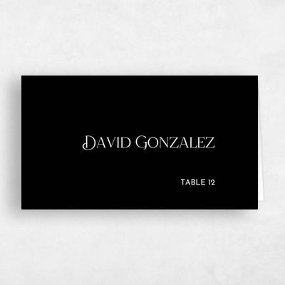 Black Wedding Place Card - Ginami