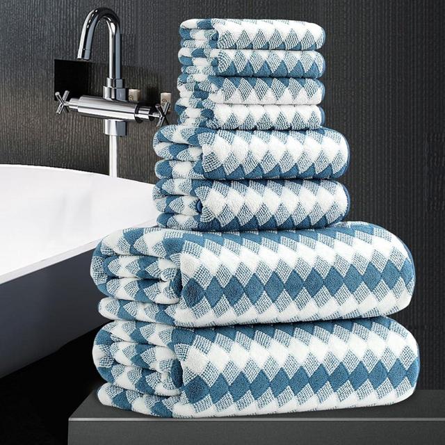 MAGGEA 8 Piece Bathroom Towel Set |2 Oversized Bath Towels,2 Hand Towels,4 Washcloths| 600GSM Soft Hotel Towel Set Large Bath Sheet for Bathroom,Highly Absorbent Quick Dry Bath Towel Collections,Blue