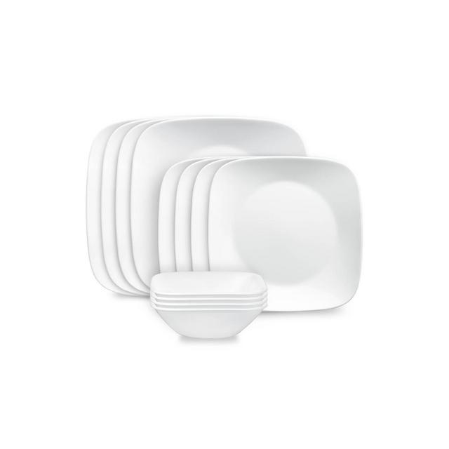 Corelle 12pc Vitrelle Pure White Dinnerware Set