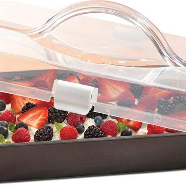 T-fal 84840 Signature Covered Nonstick Cake Pan, 9" x 13", Gray