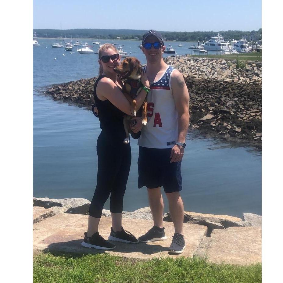 Scout's first time in Plymouth, he got lots of free bacon from the place we had lunch 2019