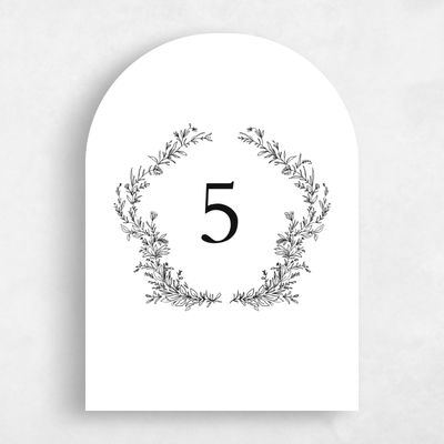 White Wedding Table Number - Eleanora