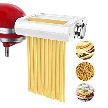 ANTREE Pasta Roller & Cutter Attachment 3-in-1 Set for KitchenAid Stand Mixers Included Pasta Sheet Roller, Spaghetti Cutter, Fettuccine Cutter