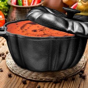 Pre-Seasoned Cast Iron 4 Quart Pumpkin Soup Pot
