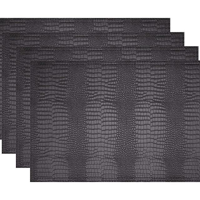 Jovono Faux Leather Hardboard Placemats, Set of 4 PU Table Mats, Easy to Clean, Heat & Stain Resistant for Office Conference Table,Dinging Home Decor