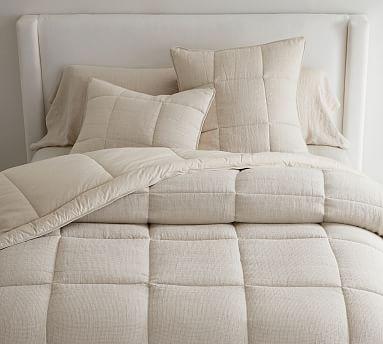 Flax Belgian Flax Linen Waffle Comforter, King/Cal. King