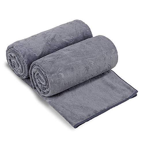 JML Bath Towels 2 Pack, Oversized Microfiber Bath Towels(30" x 60"), Soft and Super Absorption Multipurpose Towels for Bath, Beach, Pool, Sport - Grey Floral Pattern