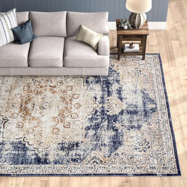 Abbeville Oriental Dark Blue Area Rug