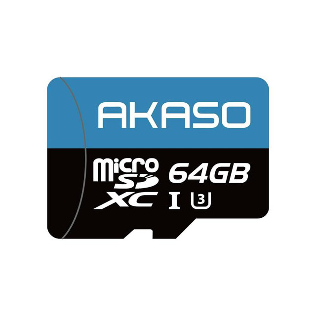 AKASO 64GB microSDXC U3 Memory Card - Up to 100MB/s, UHS-I C10, U3, Full HD, 4K UHD, MicroSD Card