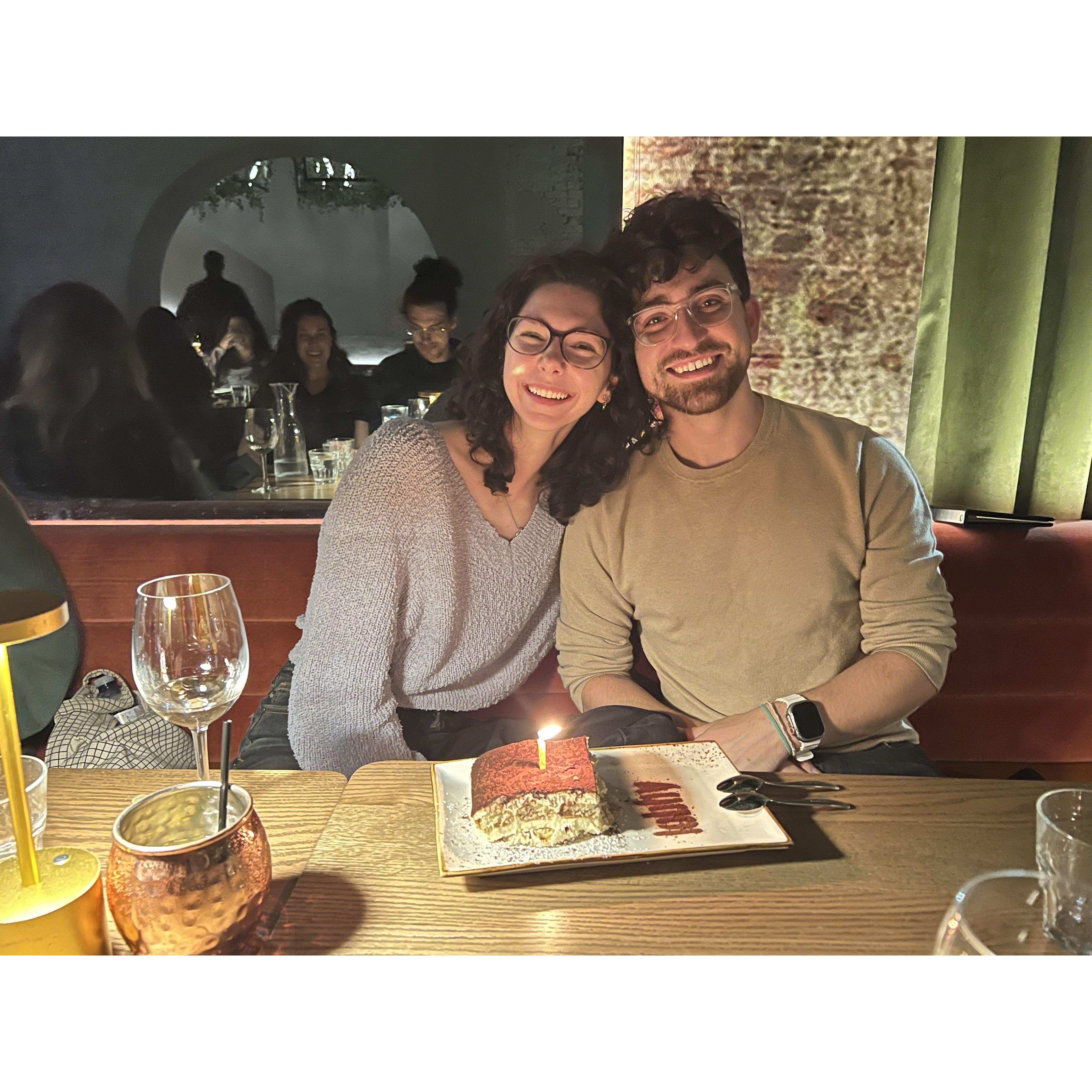 September 2024 - surprise mini engagement celebratory dessert!