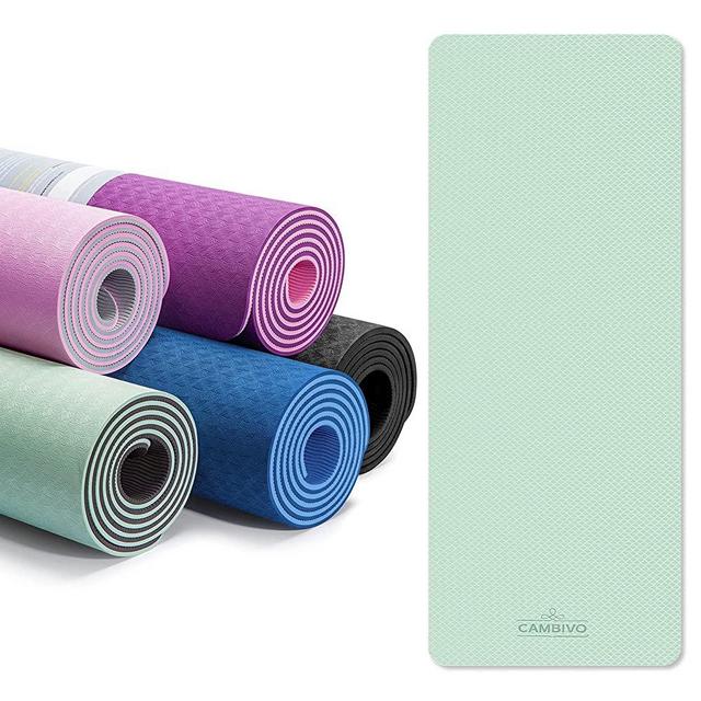 CAMBIVO Extra Thick Yoga Mat for Women Men Kids, Professional TPE Yoga Mats, Workout Mat for Yoga, Pilates and Floor Exercises