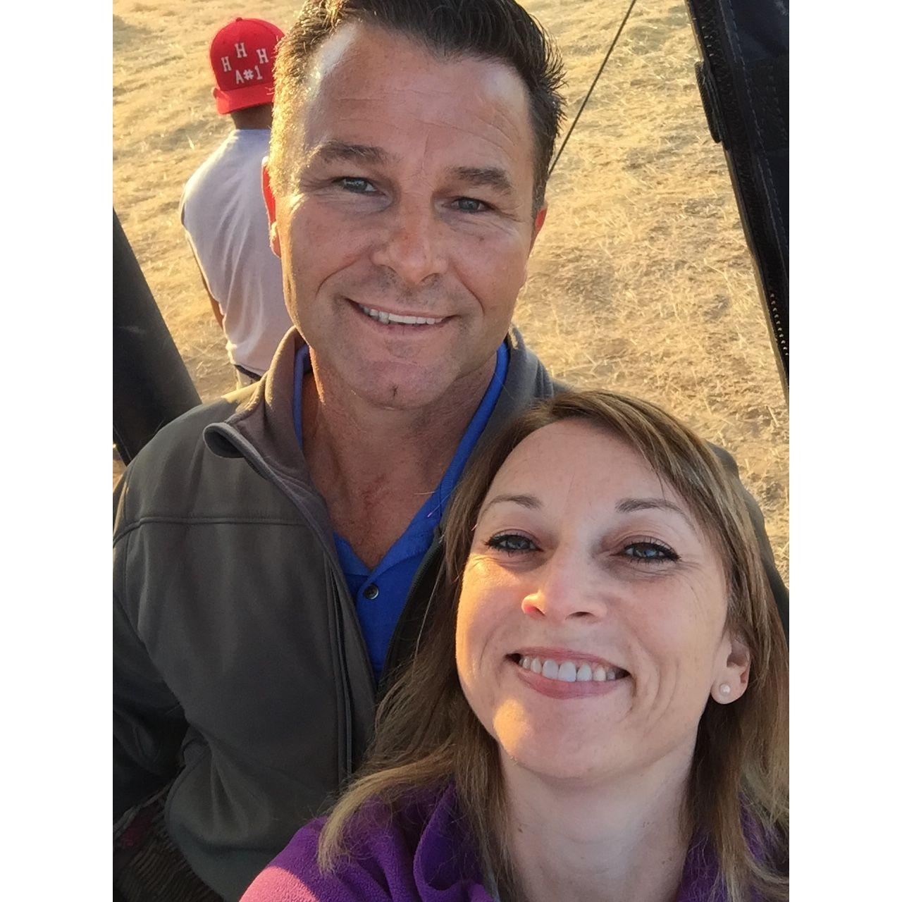 September 2016: We enjoyed a hot air balloon ride over Napa Valley. This was a birthday surprise from Michael.