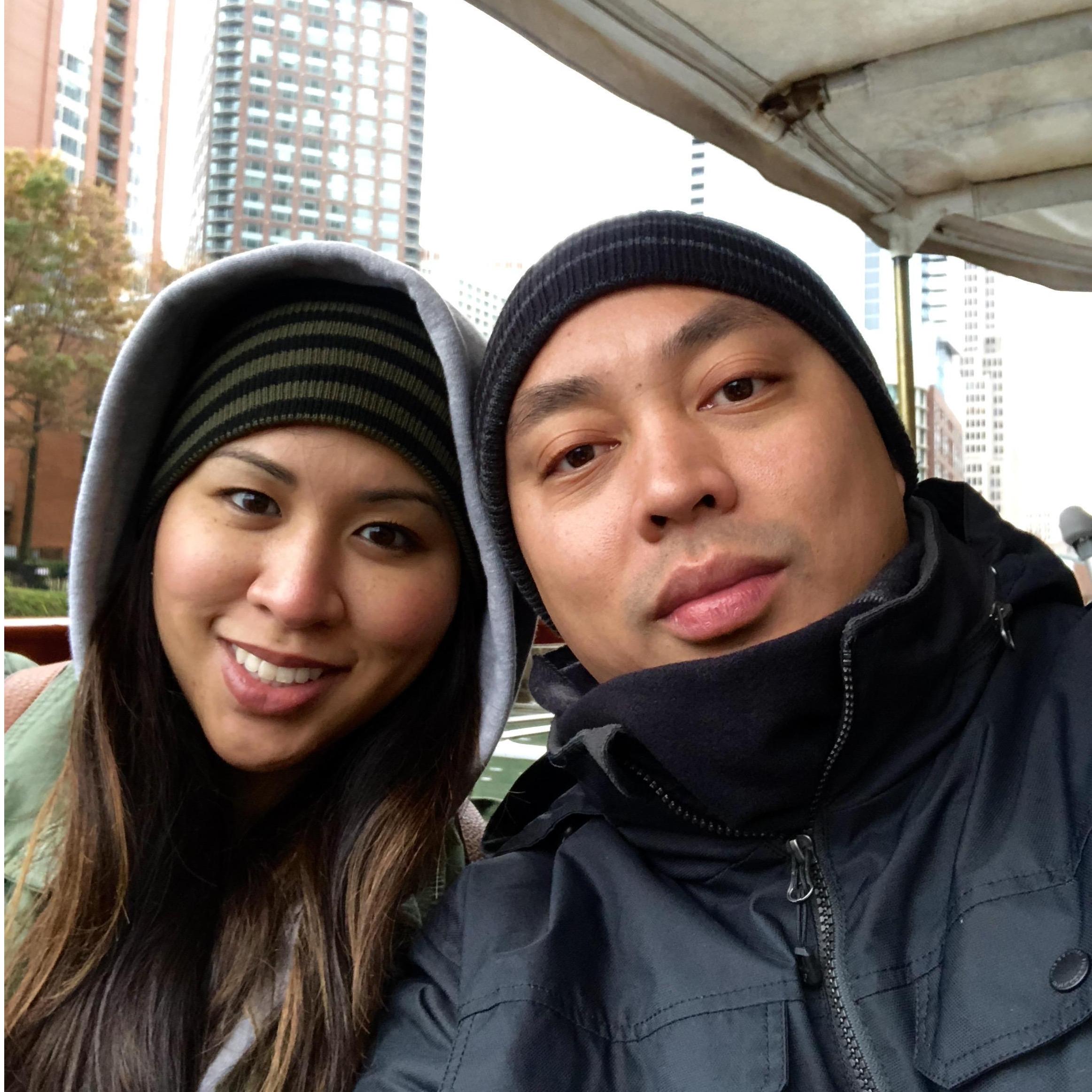 Freezing our butts off on a river boat tour | Chicago, November 2018