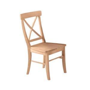 Unfinished Wood X-Back Dining Chair (Set of 2)