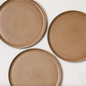 CB2 Drift Tan Dinner Plate with Reactive Glaze