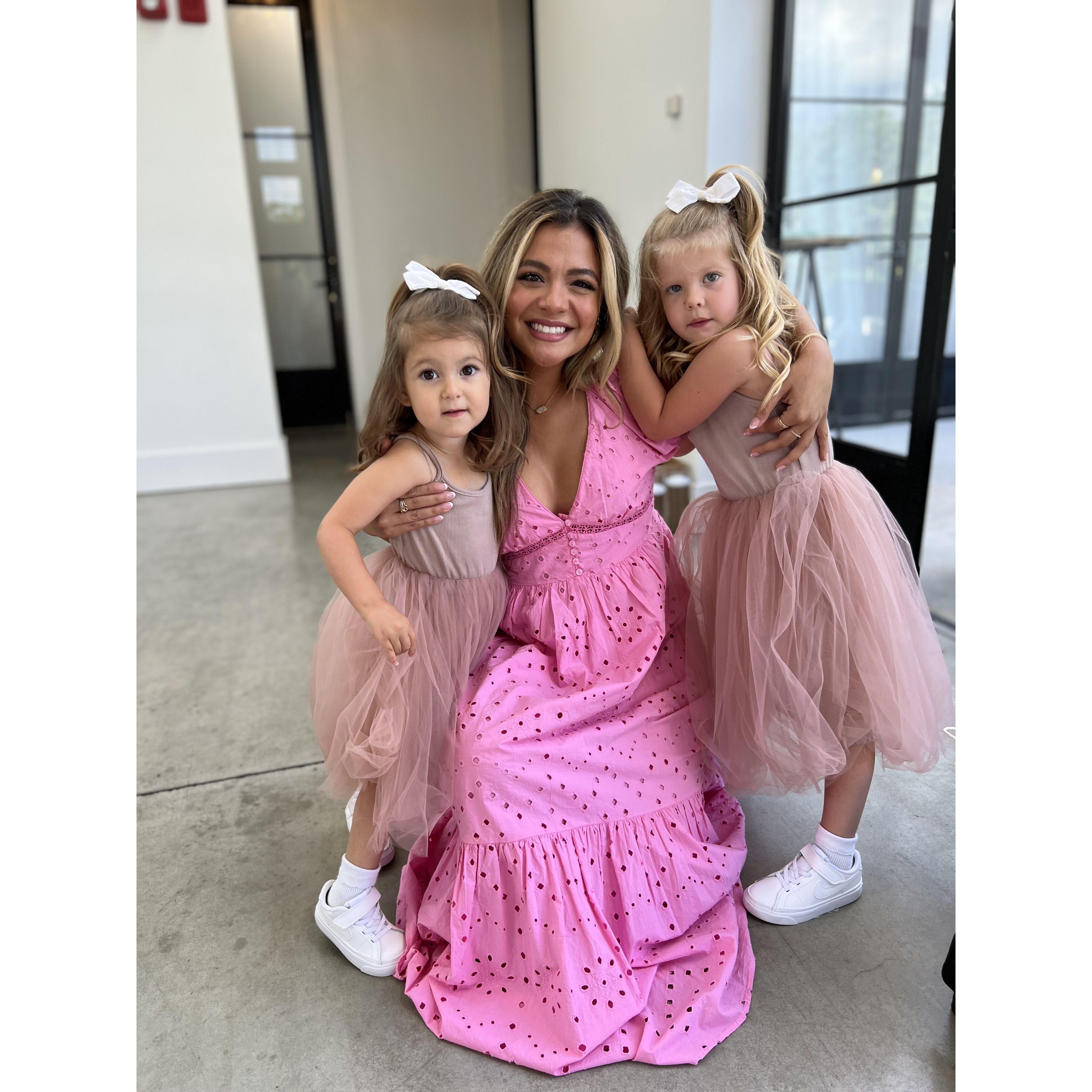 At Andrew's sister's wedding! These girls love Miss Lizzy!