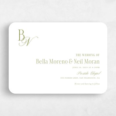 Marsh Green Wedding Invitation - Roscana Landscape