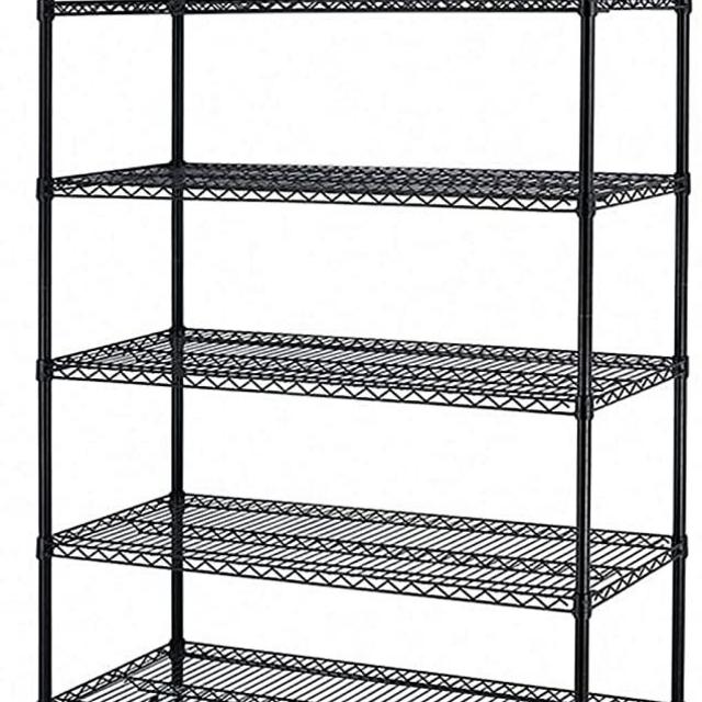 Meet Perfect Commercial-Grade Heavy Duty 6-Tier NSF-Certified Metal Steel Wire Shelving Units with Wheels, 76" H x 48" L x 18" D Adjustable 4800LBS Utility Storage Shelves for Garage Kitchen- Black
