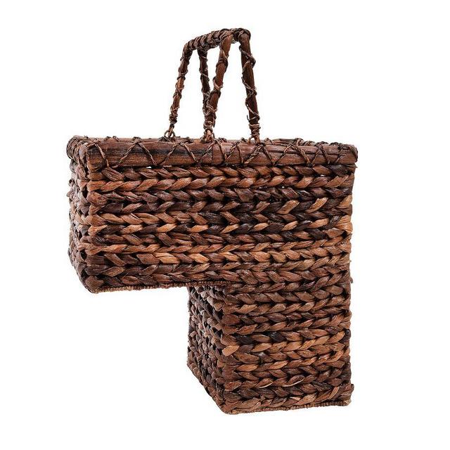 Rattan Stair Basket, Natural, 10"W X 16"H