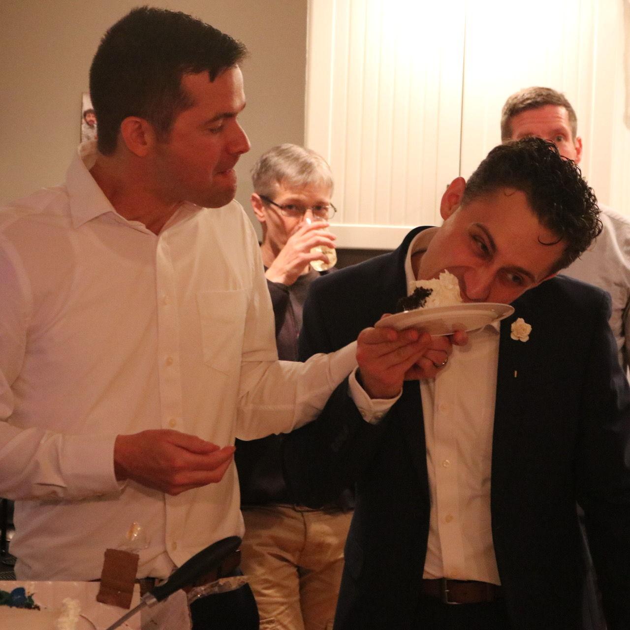 First bites of the cake