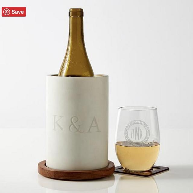 Wood and Marble Wine Chiller | Mark & Graham