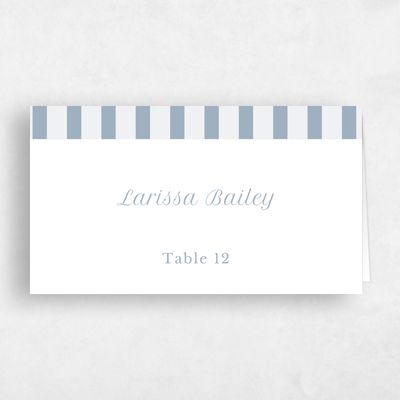 Powder Blue Wedding Place Card - Mauritius