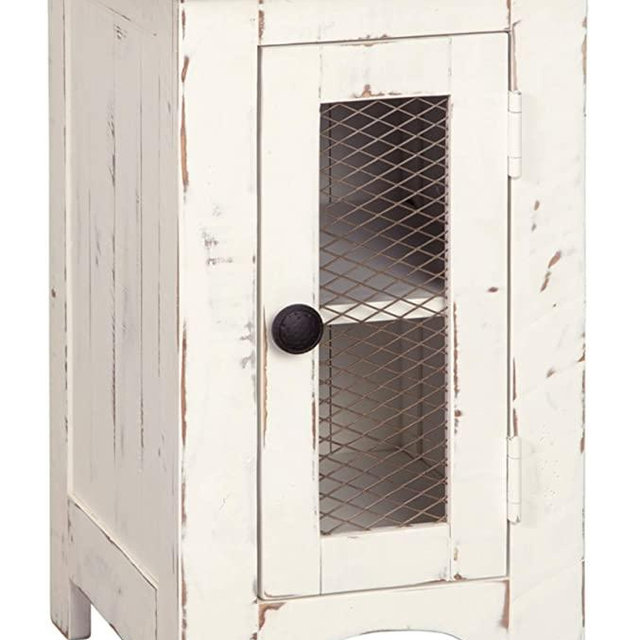 Signature Design by Ashley - Wystfield Farmhouse Chairside End Table, White/Brown
