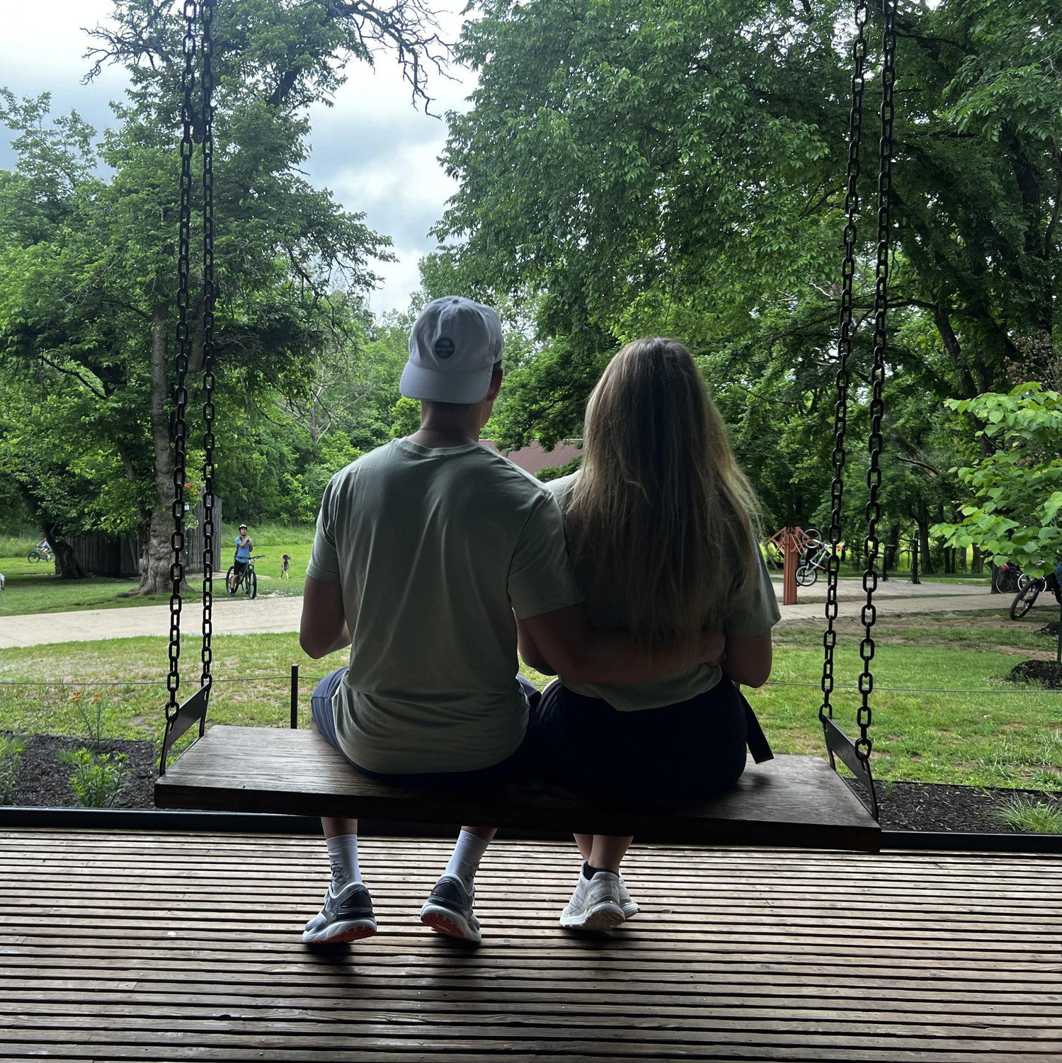 A hidden gem of a coffee shop tucked deep into a hiking trail in the woods. We call this our “grandparents” picture
