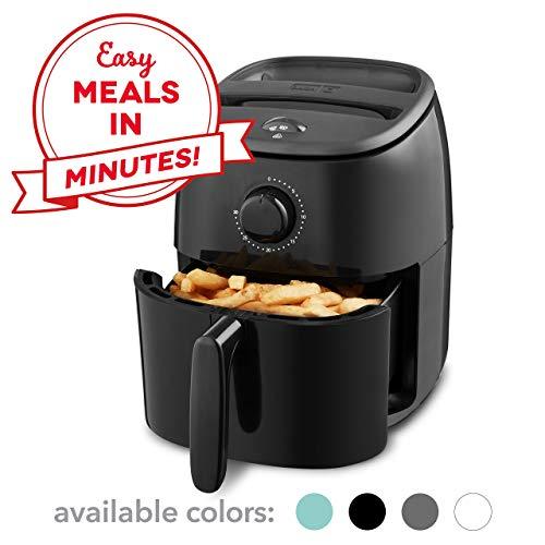 Dash DCAF200GBBK02 Tasti Crisp Electric Air Fryer + Oven Cooker with Temperature Control, Non Stick Fry Basket, Recipe Guide + Auto Shut Off Feature, 2.6Qt, Black