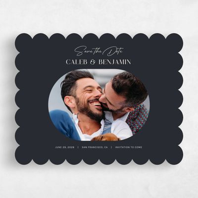 Black Scalloped Wedding Save the Date - Latona Classic