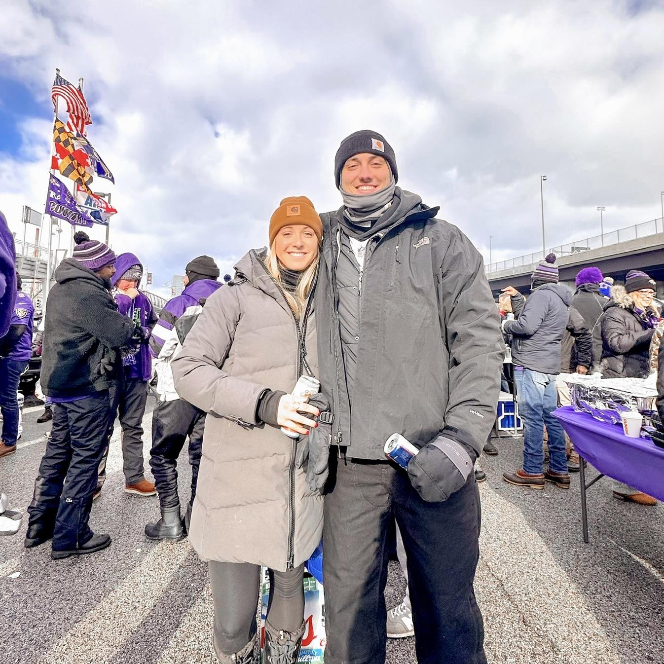 Sam’s first Ravens game—on a very cold day in Baltimore (luckily, a win)