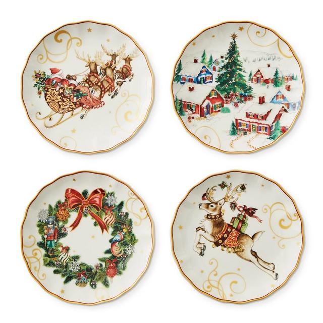 Twas Appetizer Plates, Set of 4, Mixed