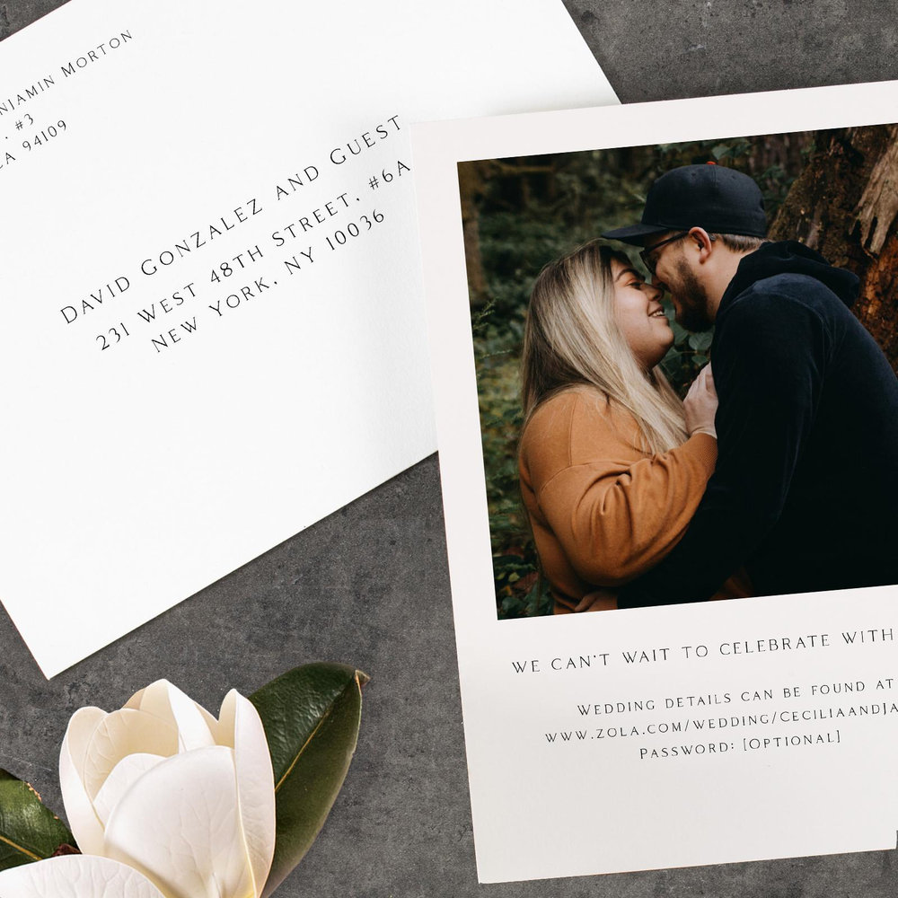Dunluce Portrait | Light Oatmeal | Zola Wedding Invitations