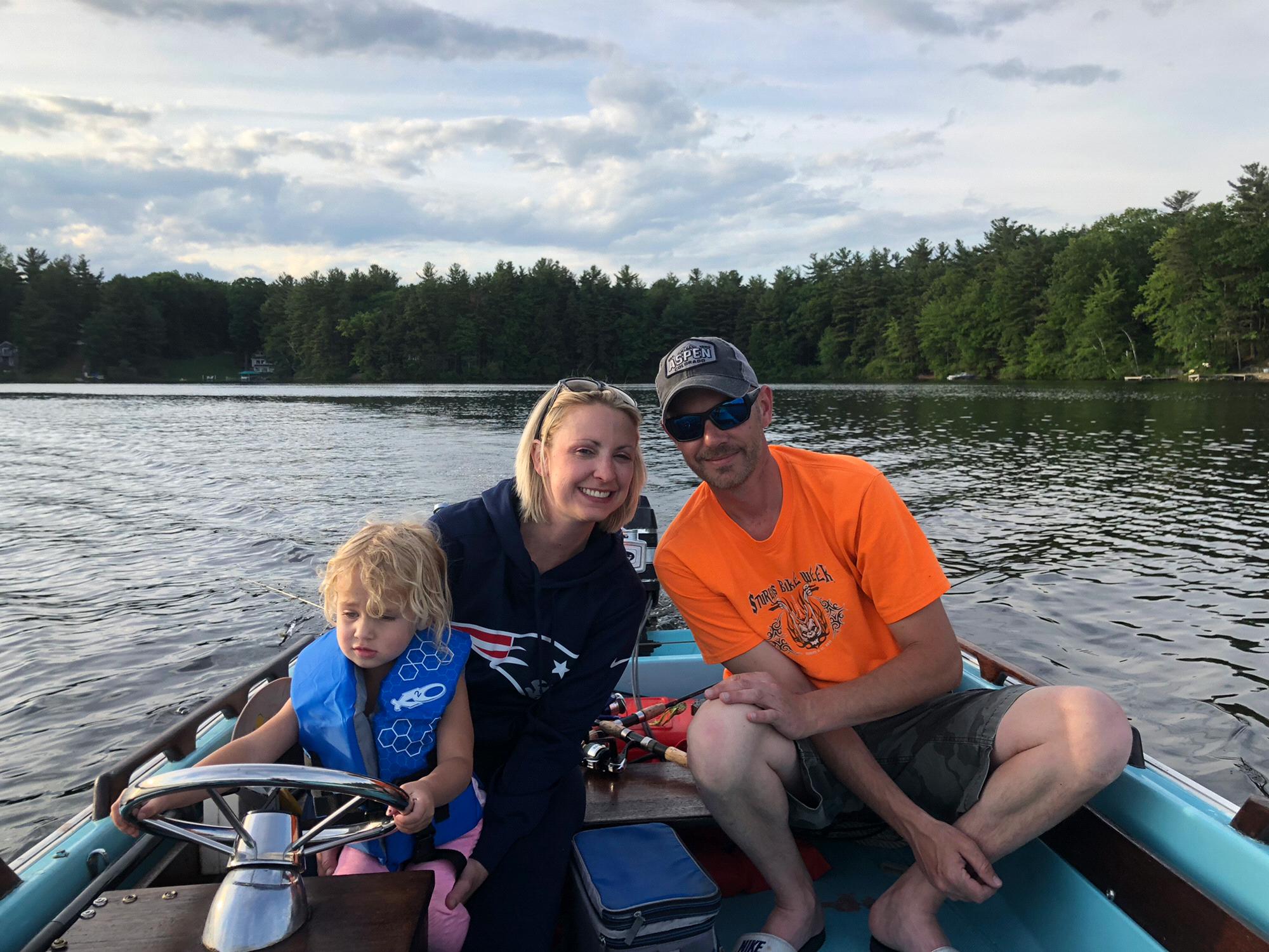 First time out in the Whaler!  With our favorite, Bri!