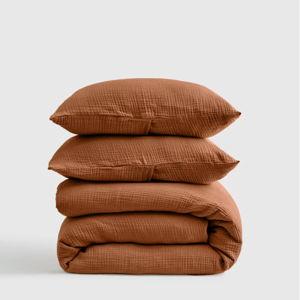 Terracotta Organic Airy Gauze Duvet Cover Set | Quince